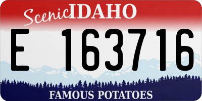 ID license plate E163716