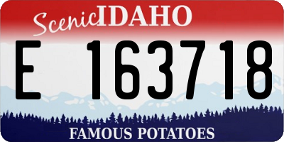 ID license plate E163718