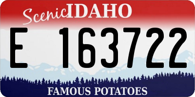 ID license plate E163722