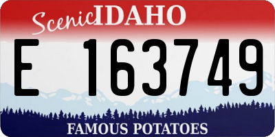 ID license plate E163749