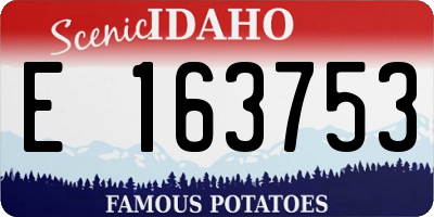 ID license plate E163753