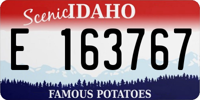 ID license plate E163767