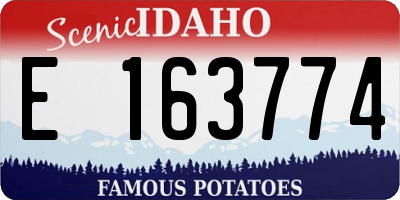 ID license plate E163774