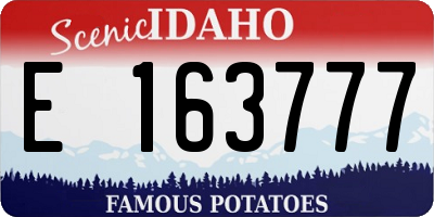 ID license plate E163777
