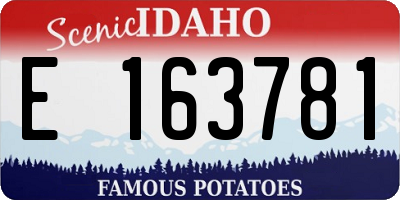 ID license plate E163781