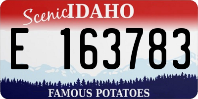 ID license plate E163783