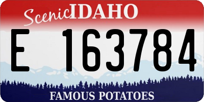 ID license plate E163784