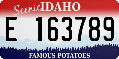 ID license plate E163789