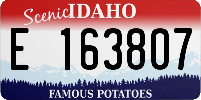 ID license plate E163807
