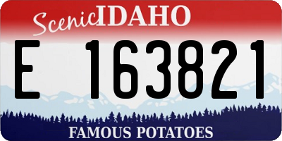 ID license plate E163821