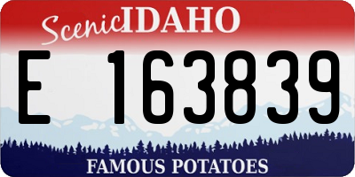 ID license plate E163839