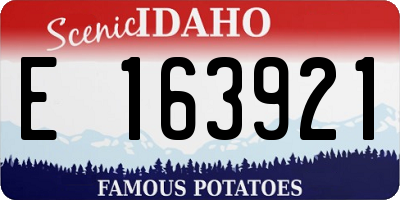 ID license plate E163921