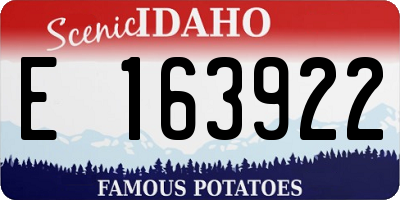 ID license plate E163922