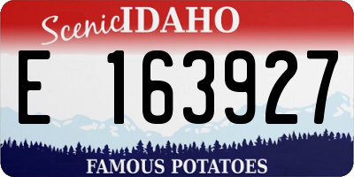 ID license plate E163927