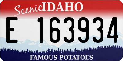 ID license plate E163934