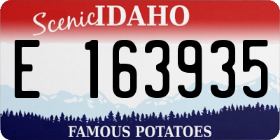 ID license plate E163935