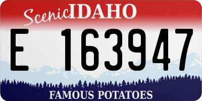 ID license plate E163947
