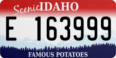 ID license plate E163999
