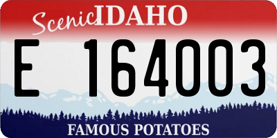 ID license plate E164003
