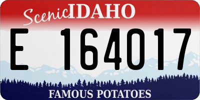 ID license plate E164017