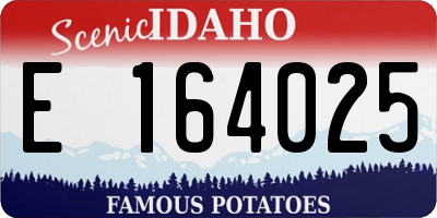 ID license plate E164025