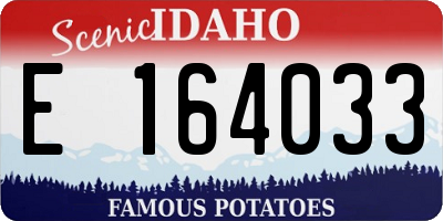 ID license plate E164033