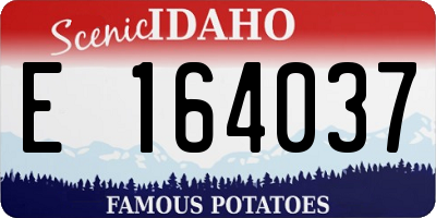 ID license plate E164037