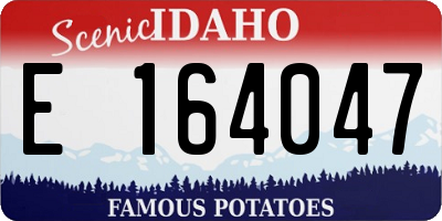 ID license plate E164047