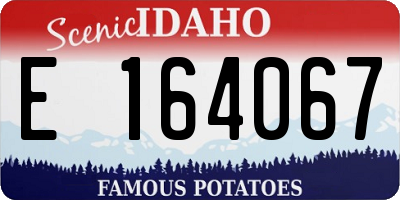 ID license plate E164067