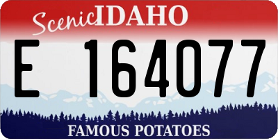 ID license plate E164077