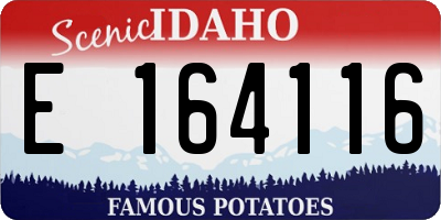 ID license plate E164116