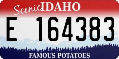 ID license plate E164383