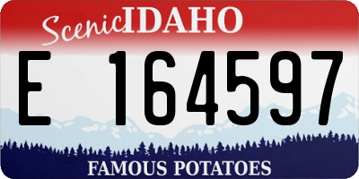ID license plate E164597