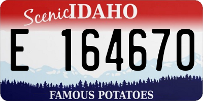 ID license plate E164670