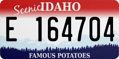 ID license plate E164704