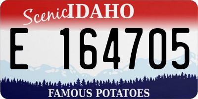 ID license plate E164705