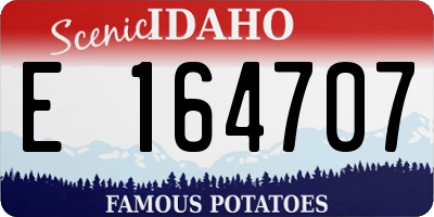 ID license plate E164707