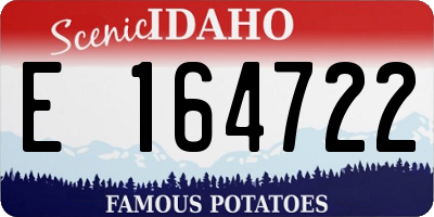 ID license plate E164722