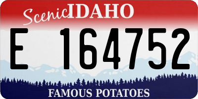 ID license plate E164752