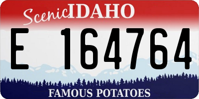ID license plate E164764