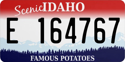 ID license plate E164767