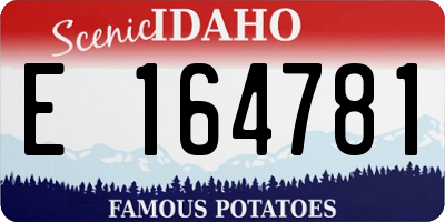 ID license plate E164781