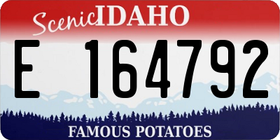 ID license plate E164792