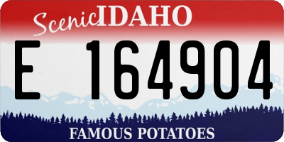 ID license plate E164904