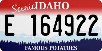 ID license plate E164922