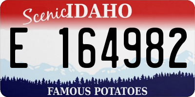 ID license plate E164982