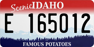 ID license plate E165012