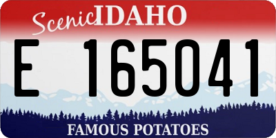 ID license plate E165041