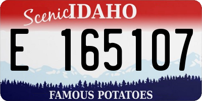 ID license plate E165107