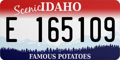 ID license plate E165109